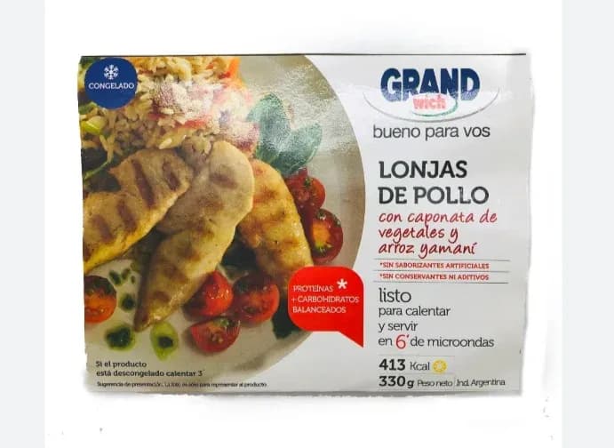 Pollo lonjas con vegetales