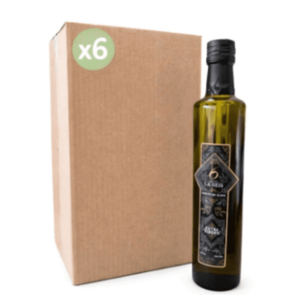 Caja con 6 aceites de oliva extra virgen 500 ml