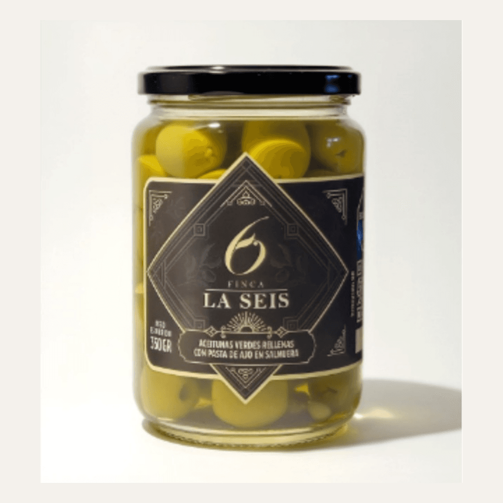 Frasco de aceitunas rellenas con pasta de ajo 350 g