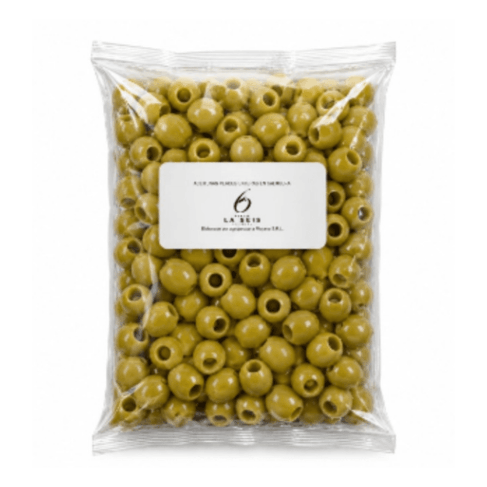 Caja de 6 sachets de aceitunas verdes sin carozo 800 g